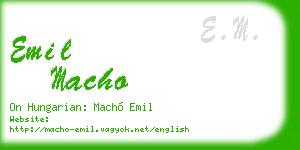 emil macho business card