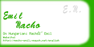 emil macho business card